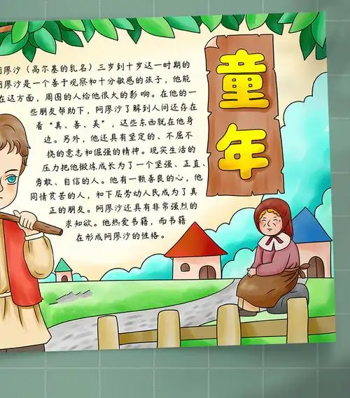 b359《童年》高尔基好书推荐阅读手抄报