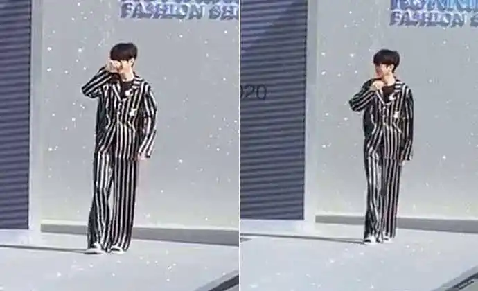 奔跑吧蔡徐坤睡衣走秀