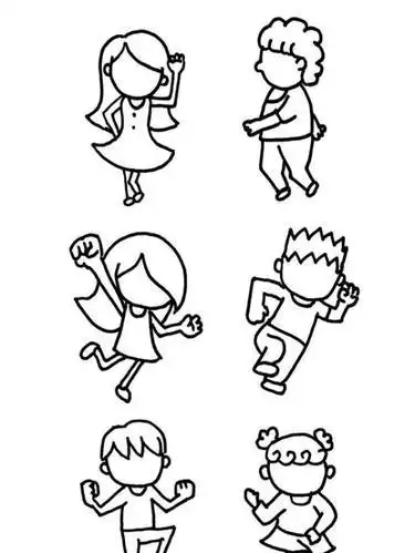 打闹的小孩简笔画