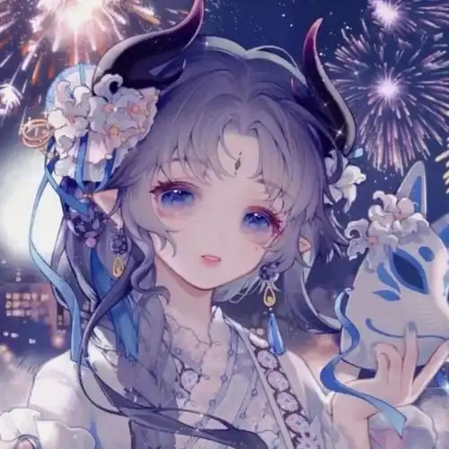 动漫女生蓝紫色头像