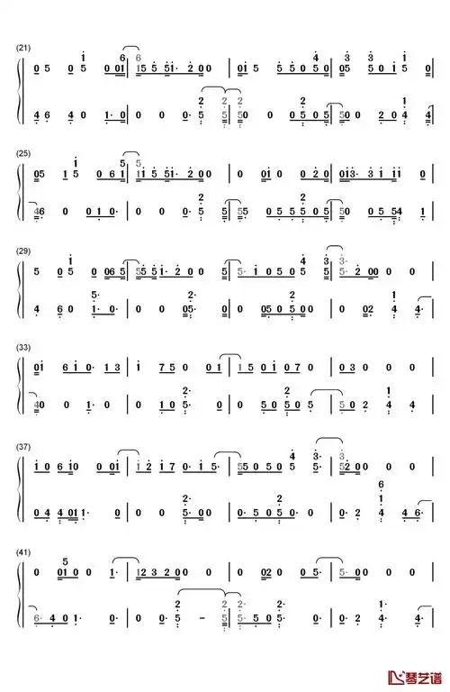 用计算机弹exo简谱power钢琴简谱数字双手exo