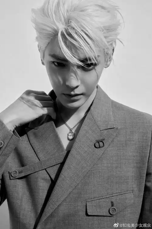 侯明昊微博之夜造型图##侯明昊西装黑白大片
