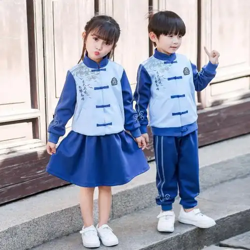 幼儿园园服春秋装中国风儿童汉服班服运动套装国学新款小学生校服