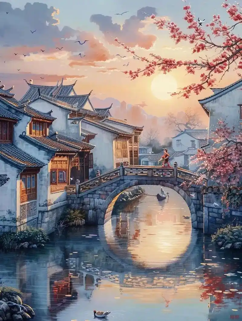 有画说||江南水乡古镇,你去过几处?#江南水乡古镇 #油画 - 抖音