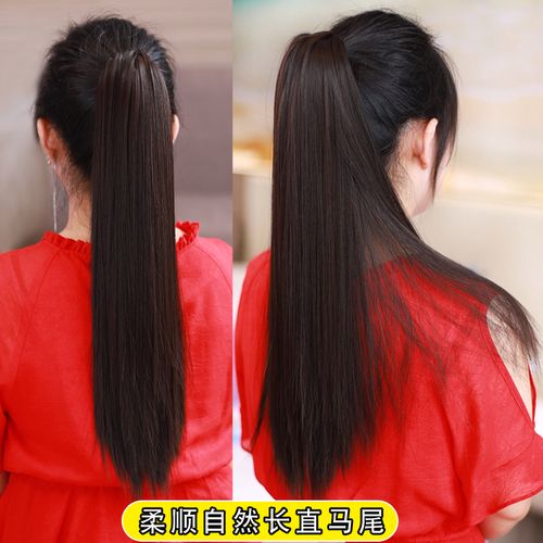 古风假发发髻cos影视古装假发高马尾女抓夹超长直发马尾辫子发尾