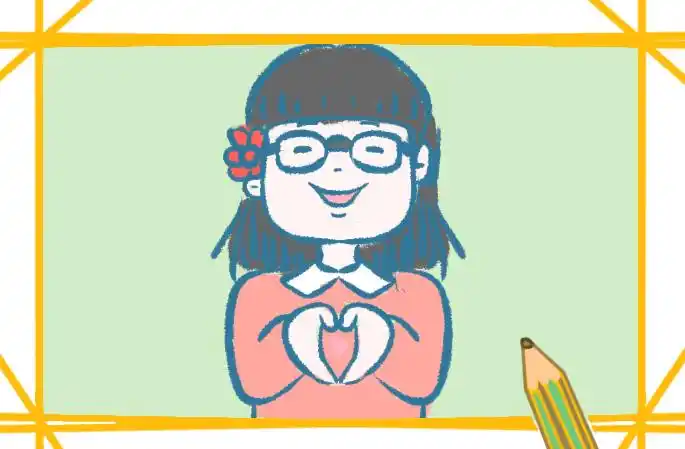 可爱的班主任的简笔画步骤如下