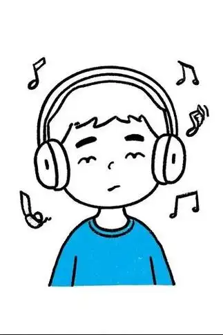 🎶听音乐的人简笔画🎧