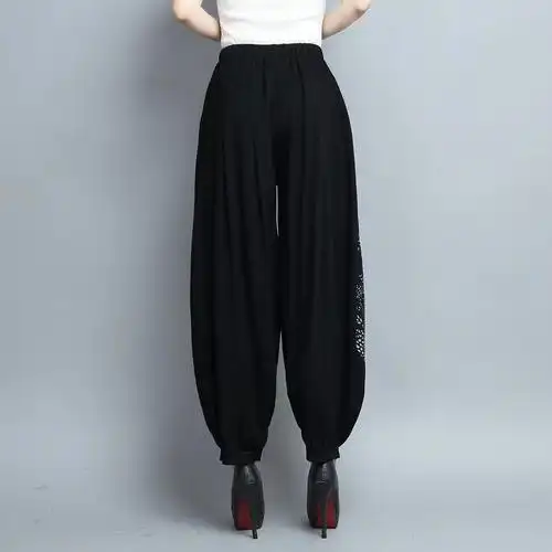 灯笼裤女新款民族风休闲裤子夏季大码宽松显瘦阔腿萝卜哈伦裤 - 17网