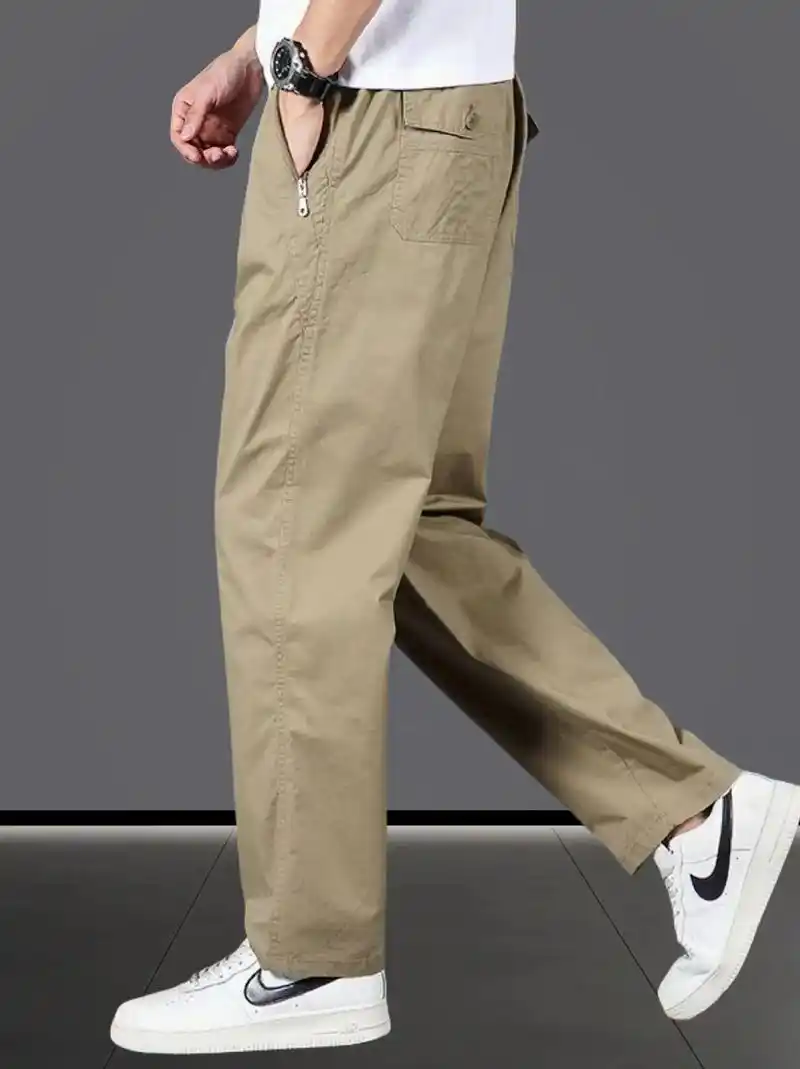男士纯棉工装裤子2024新款夏季薄款潮流百搭宽松直筒休闲裤男