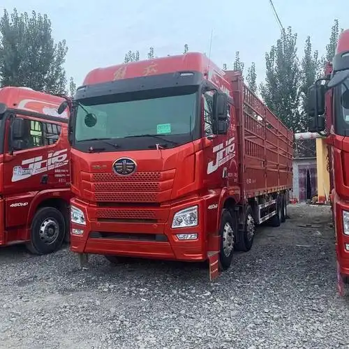 转让二手解放前四后八9米6自动档高栏载货车可提档的图片