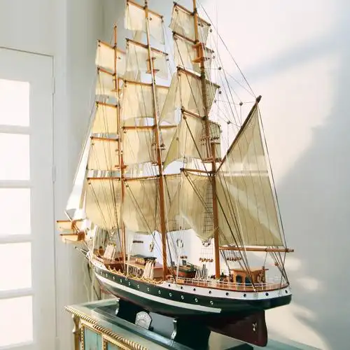 欧式大型拼装木船模型英国福克帆船一帆风顺木质工艺船