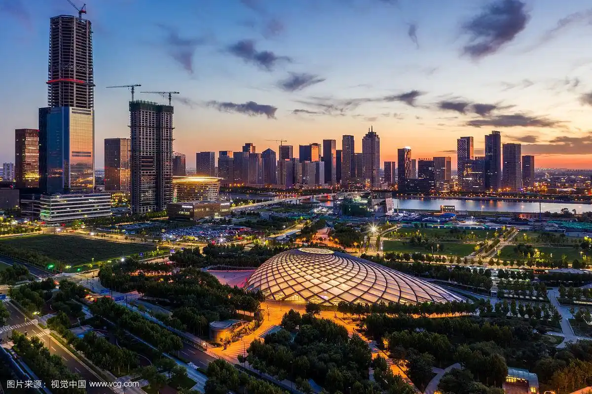 天津滨海新区于家堡夜景