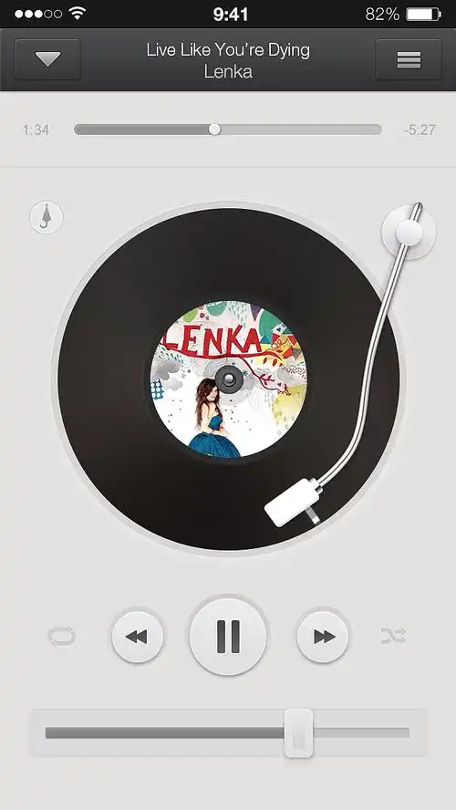 临摹锤子系统音乐播放器界面移植到ios上