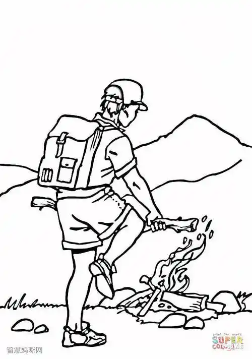 露营简笔画图片