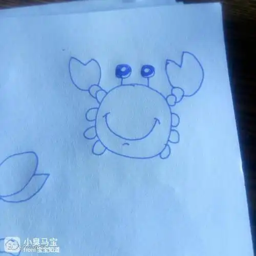 小螃蟹简笔画蓝色