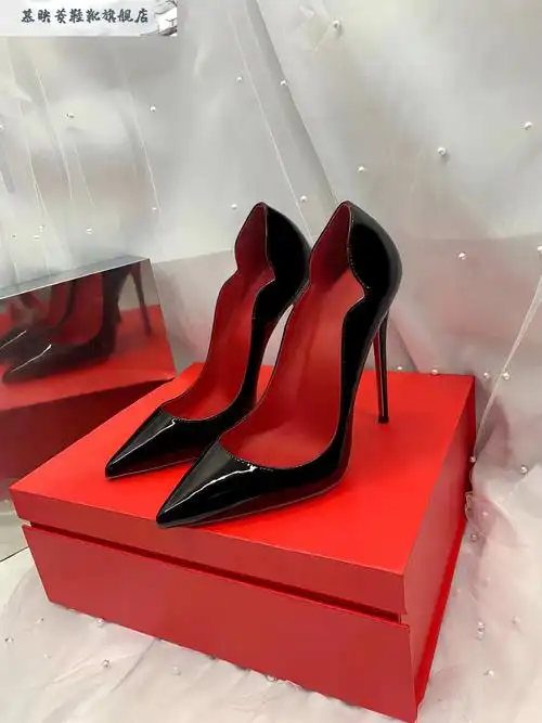 高跟鞋女超细跟性感床上情调红底鞋尖头名媛鞋 红黑渐变12cm【红色