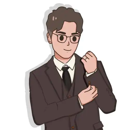 豆豆眼头像插画05西服男士