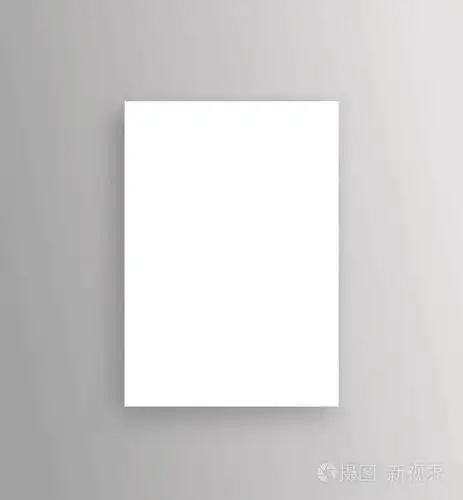 空白纸a4有阴影模拟现实白色海报悬挂股票矢量