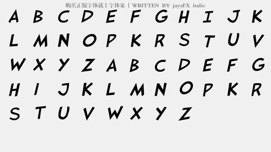 jaysfx italic - 大写字母/小写字母/数字