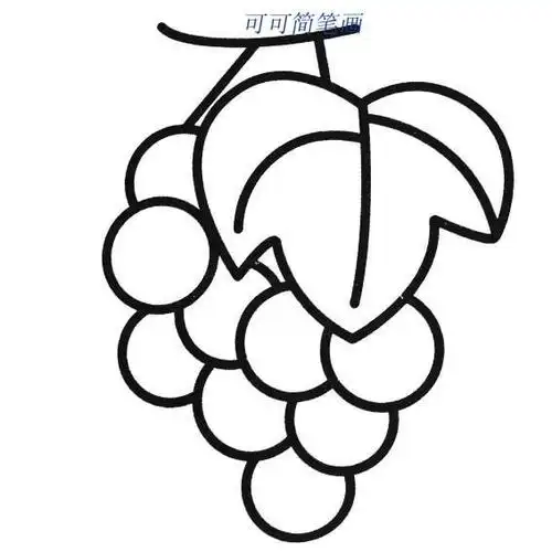 适合幼儿小班学画画的水果葡萄简笔画的画法,简单的葡萄简笔画图片