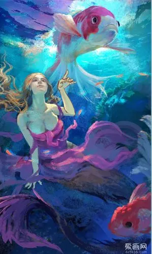 美人鱼绚烂水世界动漫插画系列
