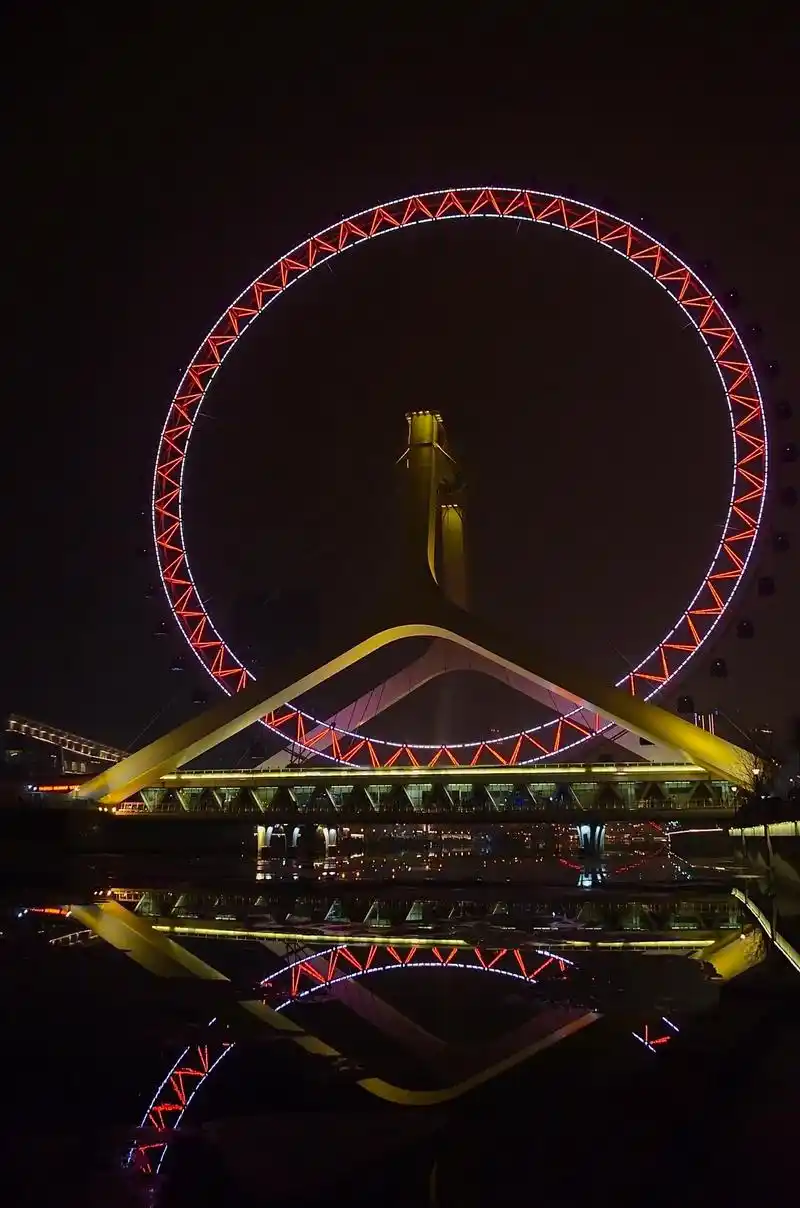 很喜欢天津 繁华中又蕴含浪漫#天津之眼 #夜景 #我的摄影日 - 抖音