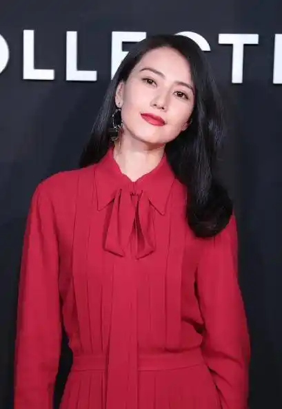 高圆圆不愧是"气质女神",穿红色连衣裙端庄稳重,优雅大方_造型_的设计