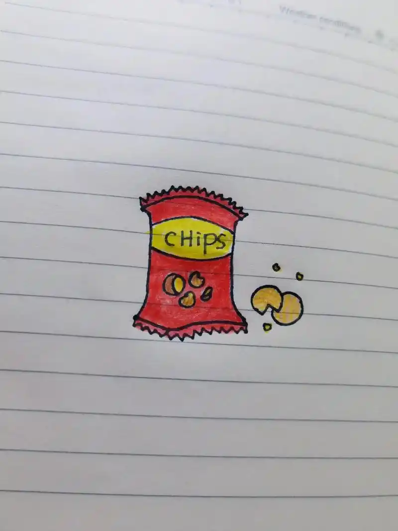 周五晚上,吃吃零食,看看电影.#简笔画 #画画  - 抖音