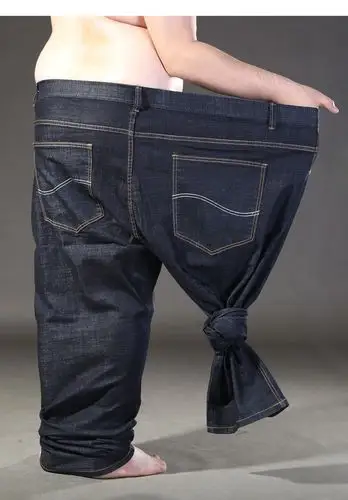 400斤内特大码牛仔裤男宽松加肥加大男裤 超肥超大胖子裤5x-8xl