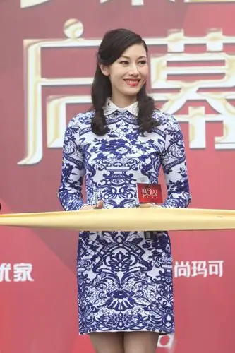 李嘉欣青花瓷旗袍装亮相中国风装扮展优雅