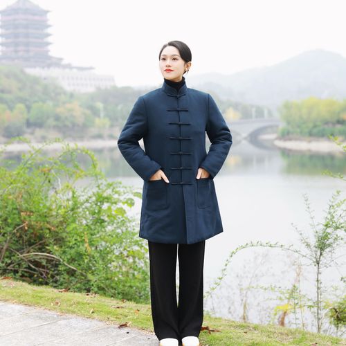 秀华道源2022新款冬季太极男女加棉加厚长款太极服