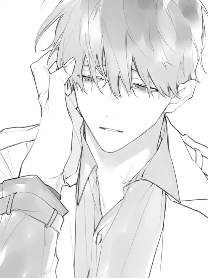 在这里整理了一些帅哥的线稿 - 抖音