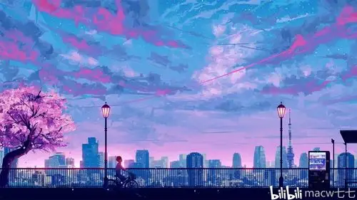 macw蓝色和洋红色天空动态壁纸