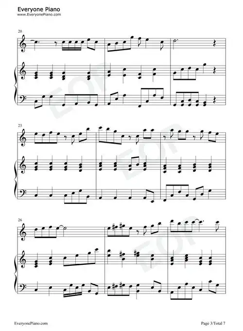 晴天中国好声音第四季第四期五线谱预览3