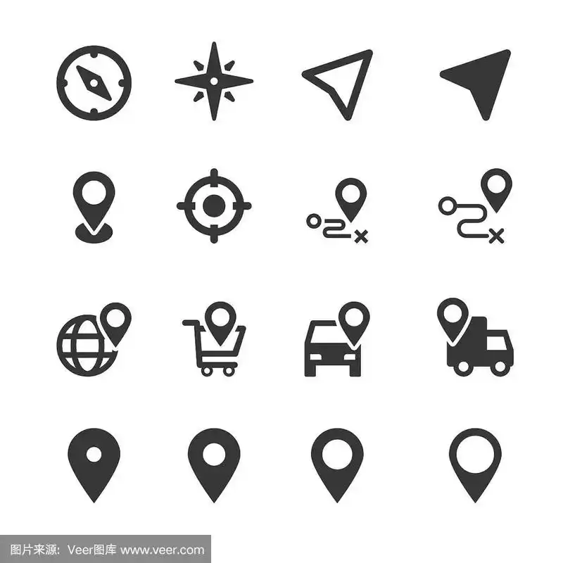 地图标记图标位置矢量