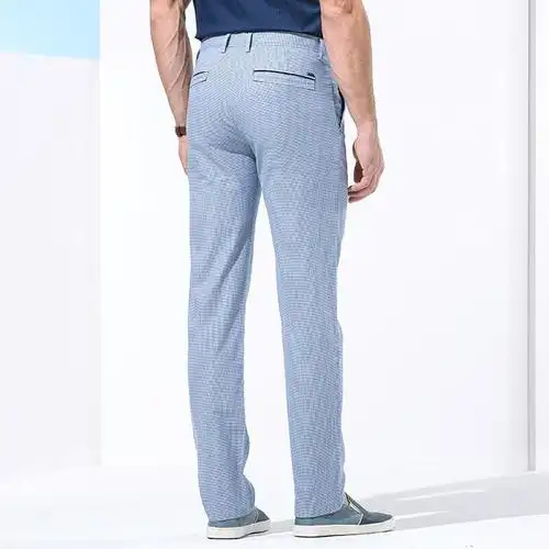 九牧王休闲裤正品男装男士夏薄款商务休闲裤男士百搭长裤子标准版蓝色