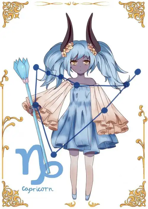 十二星座之摩羯座(插画)