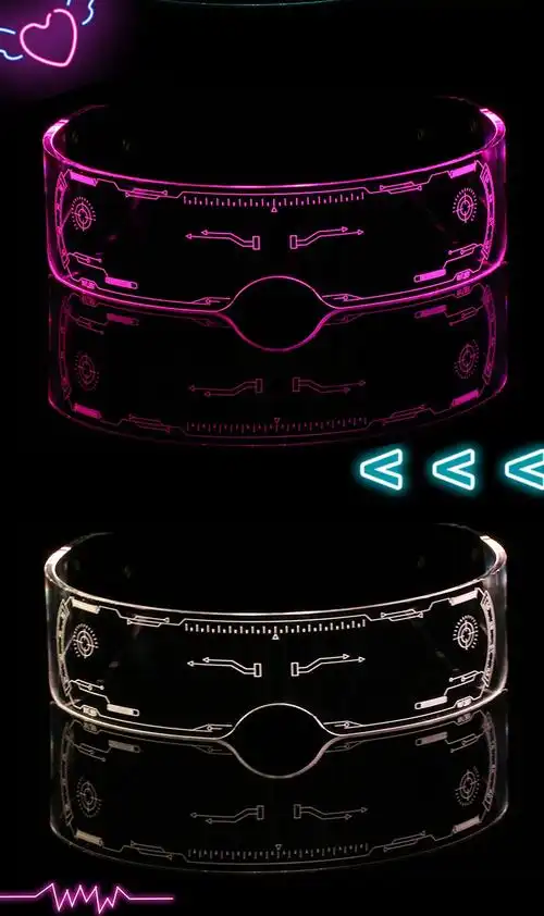 赛博朋克科技眼镜赛博朋克发光眼镜led未来感高科技网红个性搞怪蹦迪