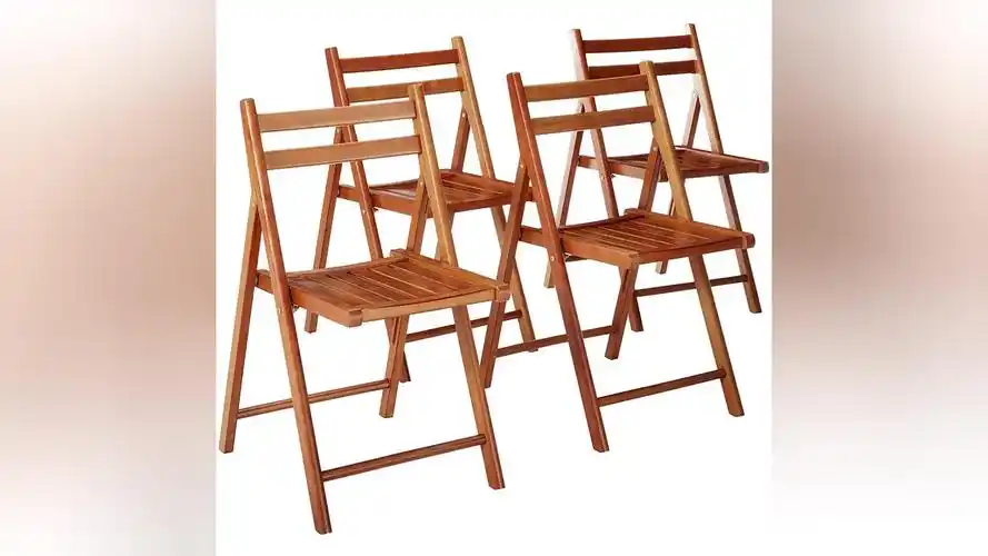 桃花心木彩色木质折叠椅,带乙烯基软垫座椅黑色乙烯基软垫软垫座椅