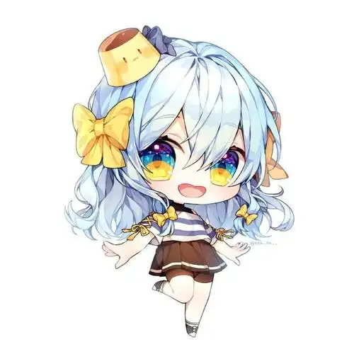 q版卡通人物插画,亮晶晶的大眼睛漂亮又可爱