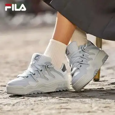 fila 斐乐 女鞋rosetta摩登板鞋2024春斑斓鞋运动鞋休闲鞋 奶白/杏仁