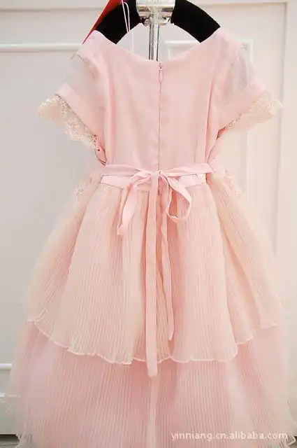 裙 童装批发 外贸热销 2011小草娃粉色蕾丝边羽纱公主裙327151 104.