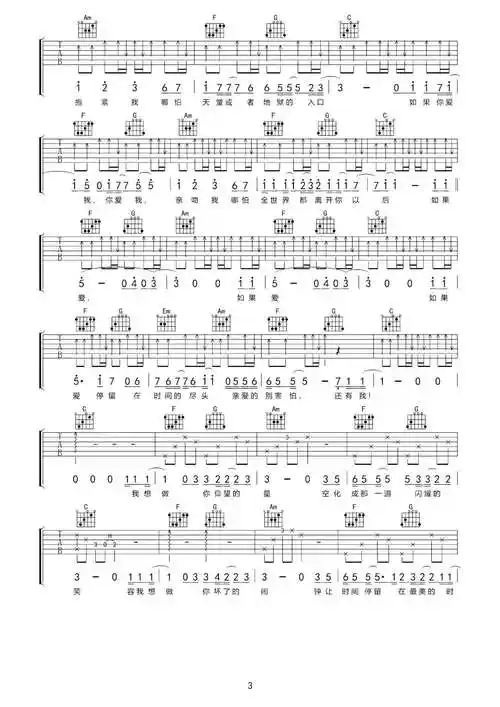 还有我吉他谱_梁雨_《还有我》c调弹唱六线谱-看谱啦