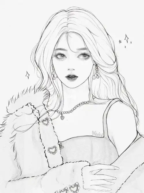 线稿练习32100女生线稿少女头像分享