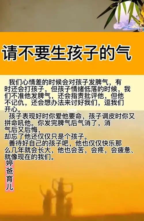 请不要生孩子的气