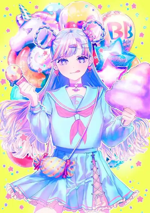 动漫美图:可爱糖果色,梦幻可爱插画特辑