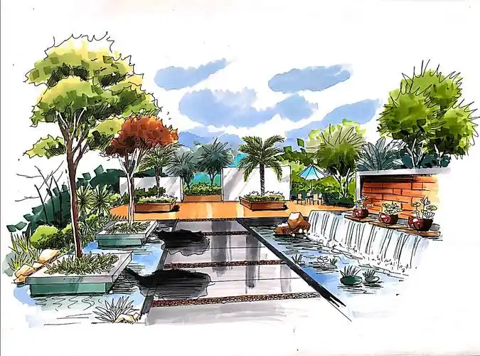 环境デザインイラスト/景观手绘|空间|景观设计|nestfei - 临摹作品