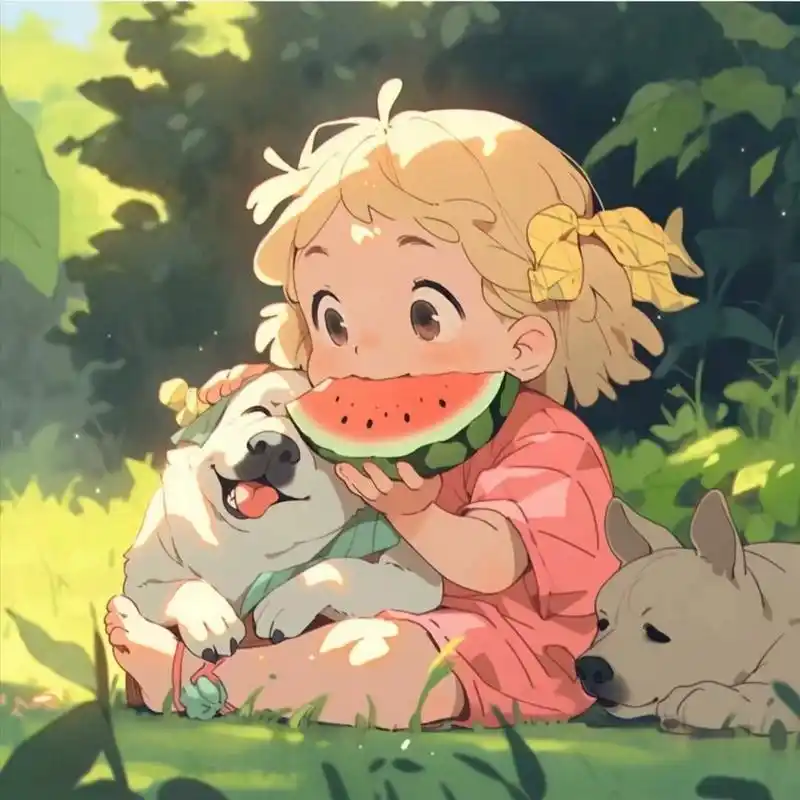 卡通头像女生头像治愈头像      有西瓜的夏天才叫夏天 图片放在评论