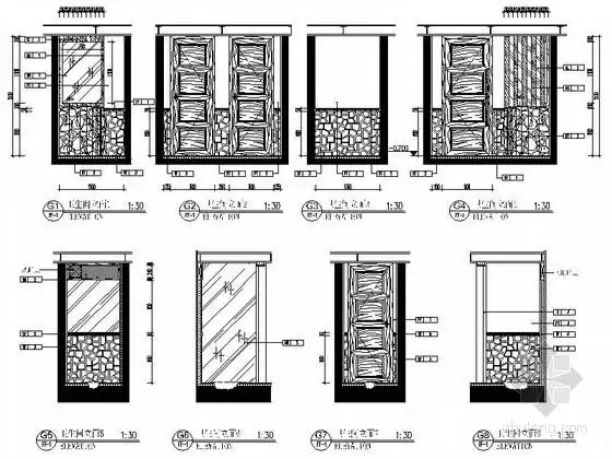 红酒会所书吧立面图