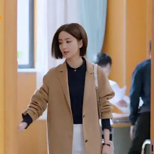 爱的厘米佟丽娅同款高端羊毛毛呢外套赫本风简毛呢外套